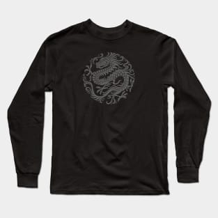 Traditional Dark Chinese Dragon Circle Long Sleeve T-Shirt